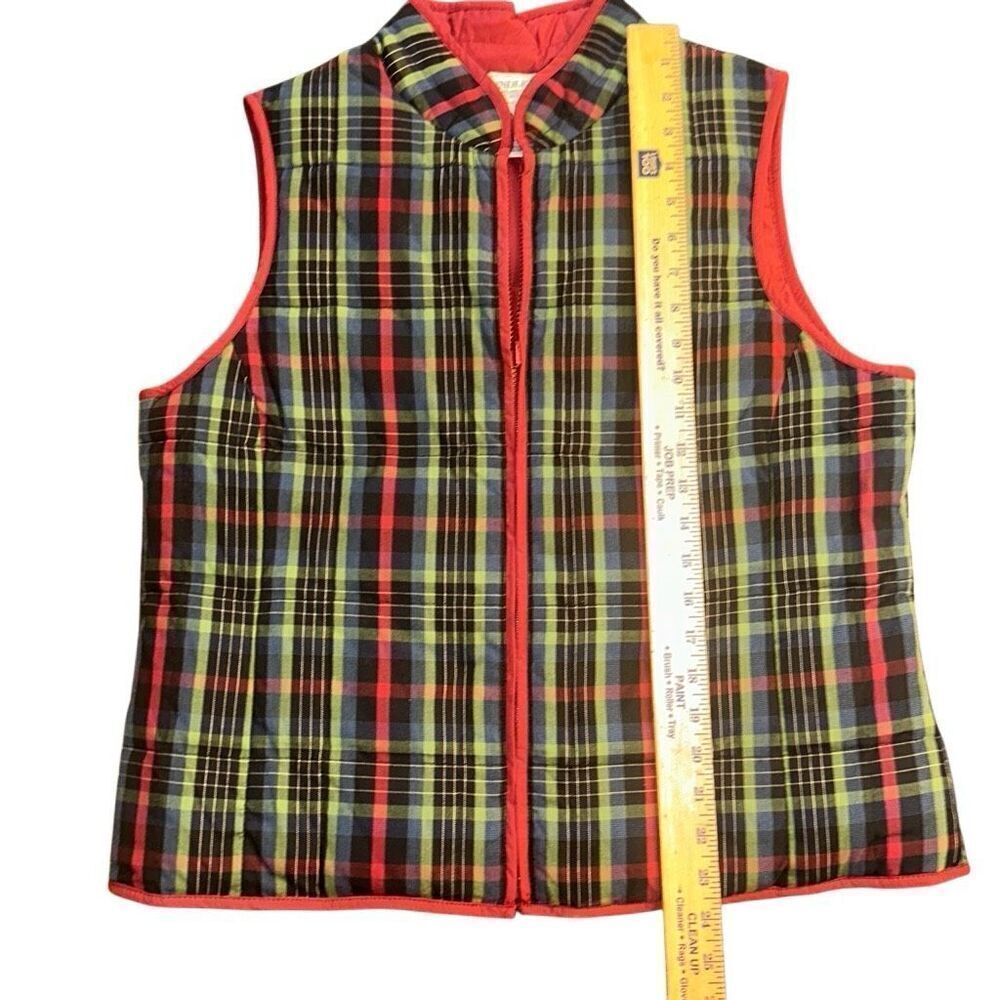 Pendleton Down Filled Red And Green Plaid Vest Women's Size Petite large - Picture 3 of 7